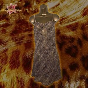 H&M Leopard Print Sheer Slip Dress w/ Lace Trim and Bow Detailing